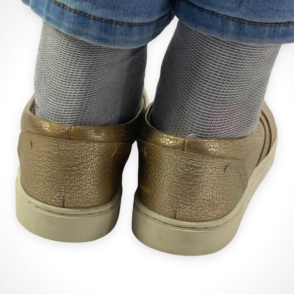 FRYE Ivy Slip On Metallic Gold Leather Sneakers - Picture 10 of 12